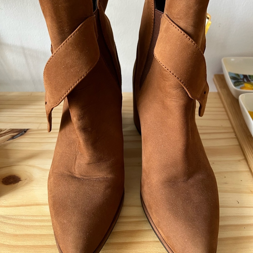 Stuart Weitzman Tan Suede Booties